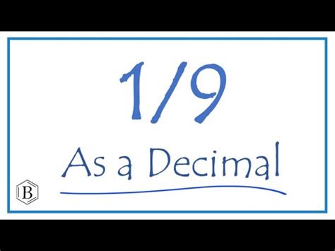 1 9|1/9 as a decimal